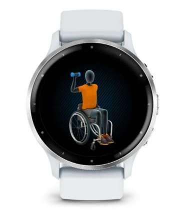 Garmin Venu 3 3.56 cm (1.4") AMOLED 45 mm Digital 454 x 454 pixels Touchscreen Silver, White Wi-Fi GPS (satellite)