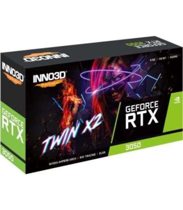 INNO3D N30502-08D6-1711VA41 GeForce RTX 3050 Twin X2 V2, 8GB GDDR6, 128-bit, 1777, 14Gbps, 1xDP+HDMI