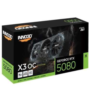 INNO3D N50803-16D7X-17603930 GEFORCE RTX 5080 X3 OC, ATX, 16GB, GDDR7, 256-bit, 960GB/s, PCIe5, 360W