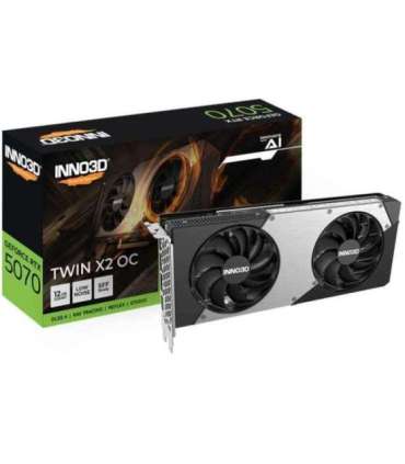 INNO3D N50702-12D7X-195064N GeForce RTX™ 5070 TWIN X2 OC, ATX, 12 GB, GDDR7, 192-bit, 672 GB/s