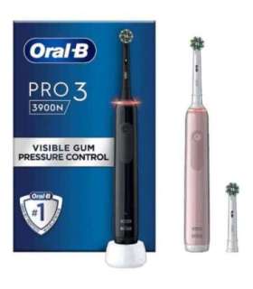 Oral-B Electric Toothbrush Pro 3 3900N Black/Pink Duopack Rechargeable For adults Number of brush heads included