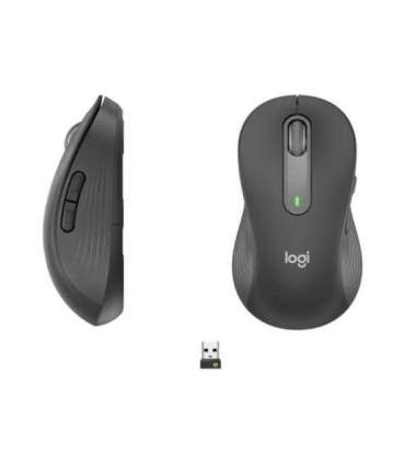 Logitech Signature M650 L Left Wireless Mouse, RF Wireless + Bluetooth, 2000 DPI, Graphite Logitech