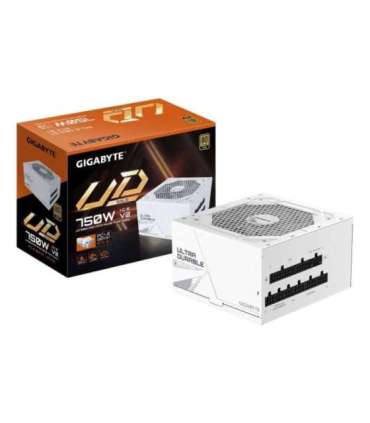 GIGABYTE UD750GM PG5 V2 ICE Power Supply Unit- PCIe Gen 5.1, 80 PLUS Gold, Fully Modular Design, 120mm Fan, ATX 3.1