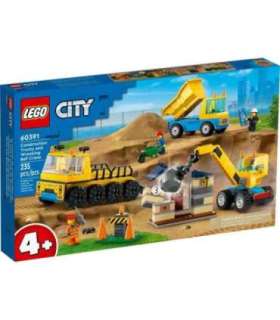 LEGO CITY 60391 CONSTRUCTION TRUCKS AND WRECKING BALL CRANE