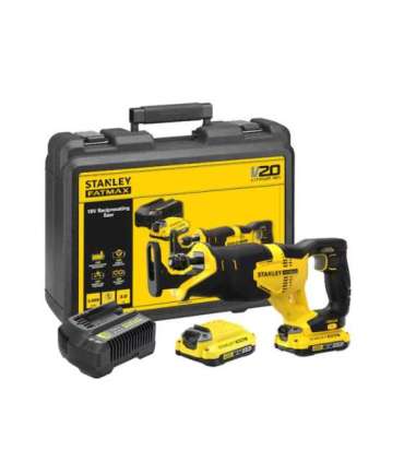 Stanley 18V V20 Reciprocating Saw - 2 x 2.0Ah Kitbox SFMCS300D2K-QW 18 V