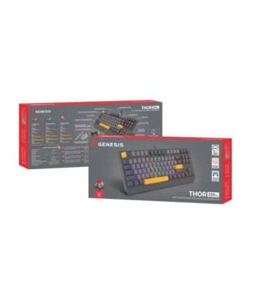 GENESIS Thor 230 TKL keyboard Gaming USB QWERTY Black, Grey, Orange