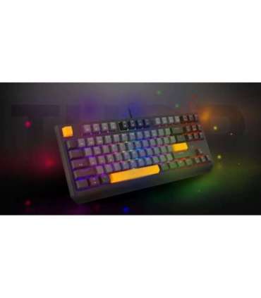 GENESIS Thor 230 TKL keyboard Gaming USB QWERTY Black, Grey, Orange