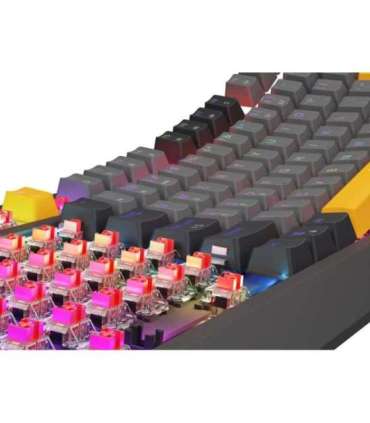 GENESIS Thor 230 TKL keyboard Gaming USB QWERTY Black, Grey, Orange