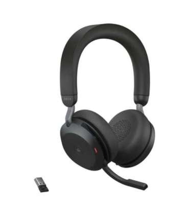 Jabra Evolve2 75 MS Stereo USB-A - wireless over-ear headphones with stand, black