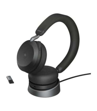 Jabra Evolve2 75 MS Stereo USB-A - wireless over-ear headphones with stand, black