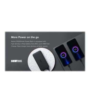 Xiaomi Redmi Fast Charge Power Bank 20000 mAh Black