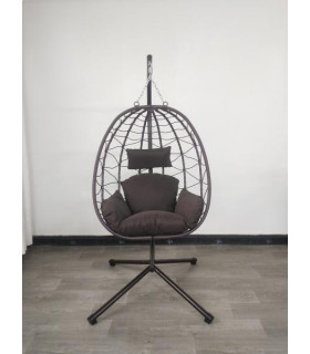 Foldable hanging egg chair with stand