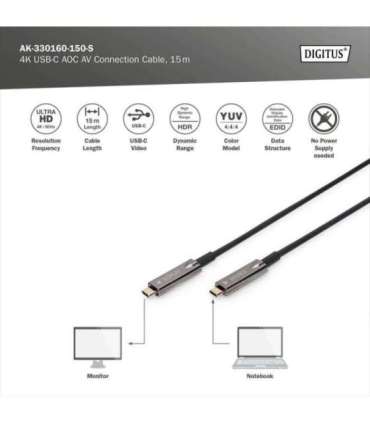 Digitus 4K USB Type-C AOC AV Connection Cable AK-330160-150-S