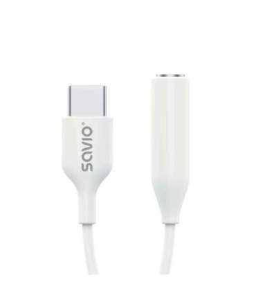 USB Type 3.1 C (M) – Jack 3.5mm (F) Audio adapter White SAVIO AK-52