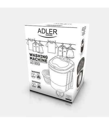Adler Washing machine AD 8051 Top loading Washing capacity 3 kg Unspecified RPM Depth 37 cm Width 38 cm |