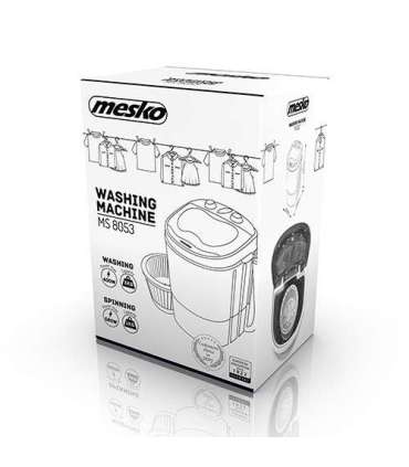 Mesko Washing machine semi automatic MS 8053 Top loading Washing capacity 3 kg Depth 37 cm Width 36 cm |