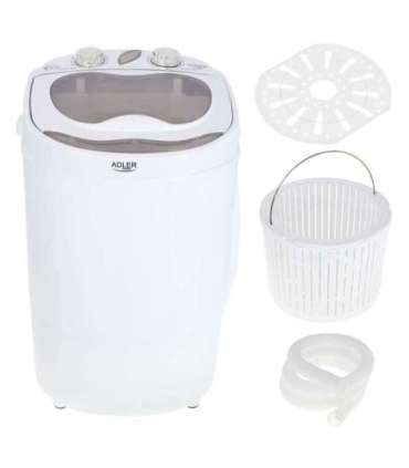 Adler Mini washing machine AD 8055 Top loading Washing capacity 3 kg Depth 37 cm Width 36 cm White