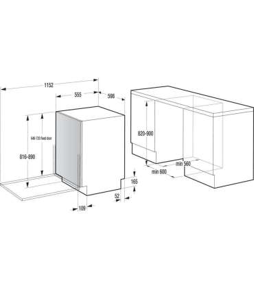 Gorenje Dishwasher GV16D5 Built-in Width 59.8 cm Number of place settings 16 Number of programs 6 Energy