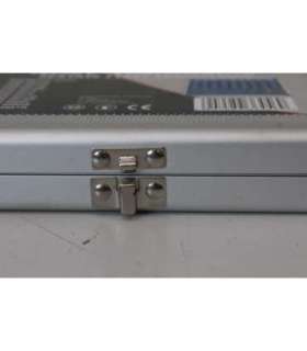 SALE OUT. TURNING KNIVES IN A CASE 10x10mm / 11 pcs. SUITCASE /SILVER Geko BROKEN LOCK, SCRATCHED PAINT