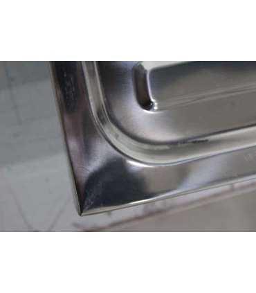 SALE OUT. Sink TREDI, top-mounted, stainless steel, with siphon set, right, 80 x 60 cm Sourcing DENTED, SCRATCHED,