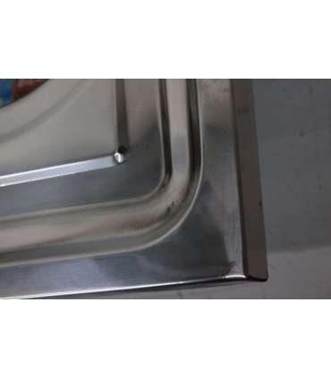 SALE OUT. Sink TREDI, top-mounted, stainless steel, with siphon set, right, 80 x 60 cm Sourcing DENTED, SCRATCHED,