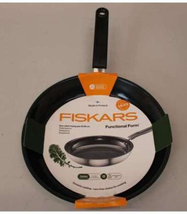 SALE OUT. PAN FRYING FF 28M CERAMIC COATED 1072312 Fiskars BENT SIDES, CHIPPED ENAMEL, SCRATCHED