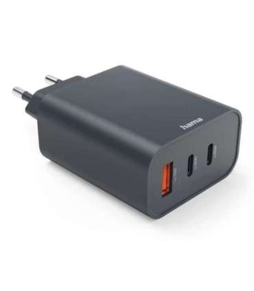 Hama 08644500 65W PD Wall Charger 2x USB-C USB-A Fast Charging ECOSENTIAL