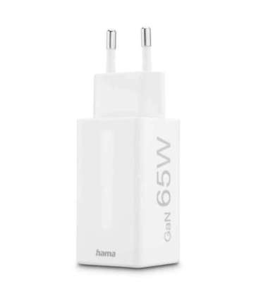 Hama 00201996 Fast Charger GaN, 2x USB-C, 1x USB-A, Mini Charger, PD, 65W, White