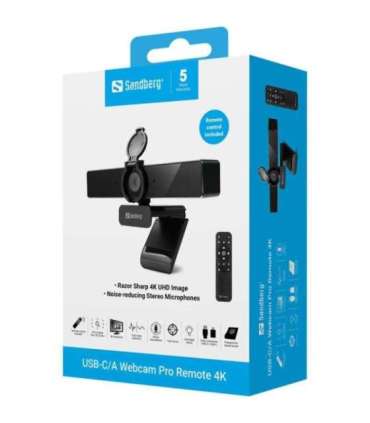 Sandberg 134-45 USB-C/A Webcam Pro Remote 4K