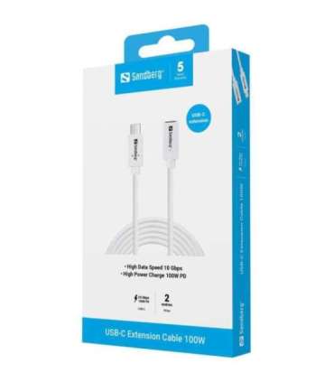 Sandberg 136-55 USB-CC M-F USB 3.1 100W, 2M