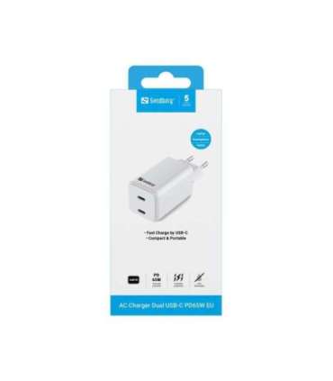 Sandberg 441-56 AC Charger Dual USB-C PD65W EU