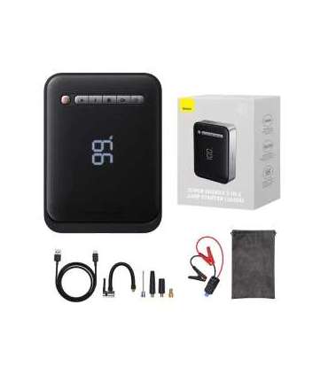 Powerbank / Starter + Compressor 2in1 Baseus Super Energy Car Jump Starter, 8000mAh, 1000A USB (black)