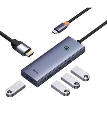 Hub 5w1 Baseus UltraJoy 5-Port (1xHDMI4K@30Hz + 4xUSB 3.0) grey