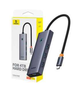 Hub 5in1 Baseus UltraJoy 5-Port (4xUSB 3.0,  PD) grey
