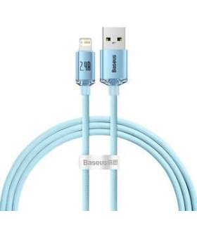 Kabel USB do iP Baseus Crystal Shine, 2.4A, 1.2m (niebieski)