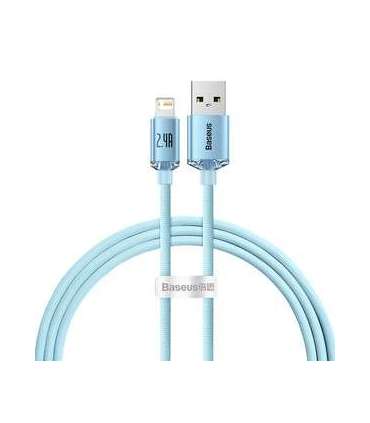 Kabel USB do iP Baseus Crystal Shine, 2.4A, 1.2m (niebieski)