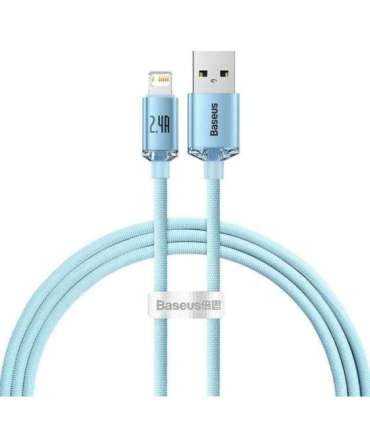 Kabel USB do iP Baseus Crystal Shine, 2.4A, 1.2m (niebieski)