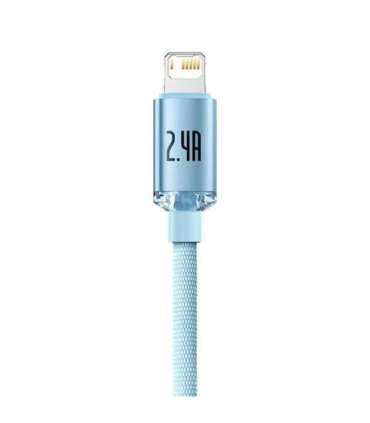 Kabel USB do iP Baseus Crystal Shine, 2.4A, 1.2m (niebieski)
