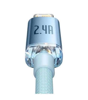 Kabel USB do iP Baseus Crystal Shine, 2.4A, 1.2m (niebieski)