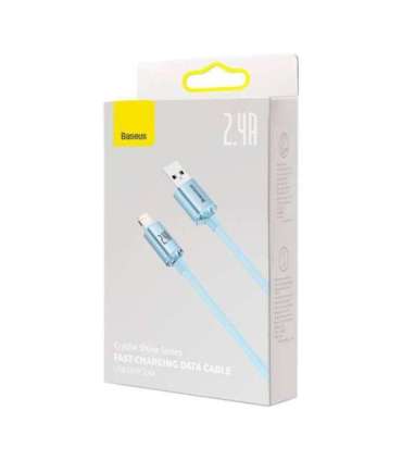Kabel USB do iP Baseus Crystal Shine, 2.4A, 1.2m (niebieski)