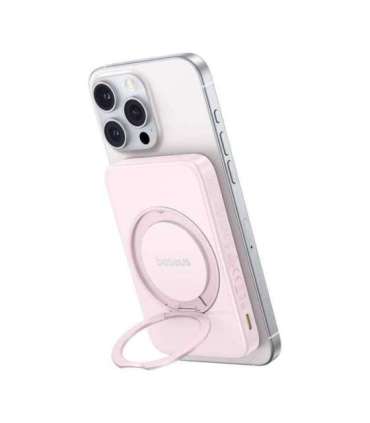 Baseus powerbank with stand PicoGo Qi2 5000mAh 20W (pink)