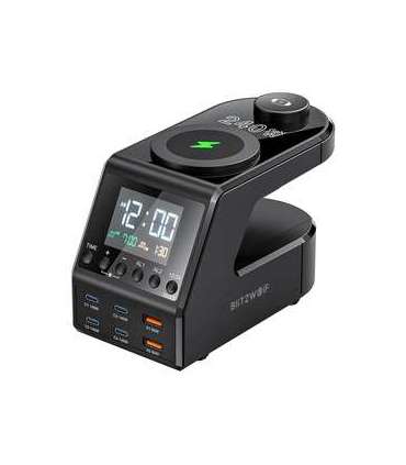 Blitzwolf BW-FW10 alarm clock with charger 2xUSB-A, 4xUSB-C, 240W