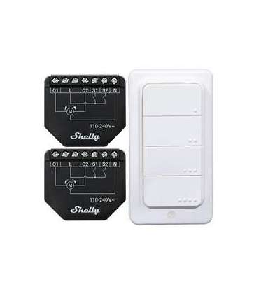 Set of 2 Blind/curtain WiFi controllers Shelly Shutter + BLU RC Button 4