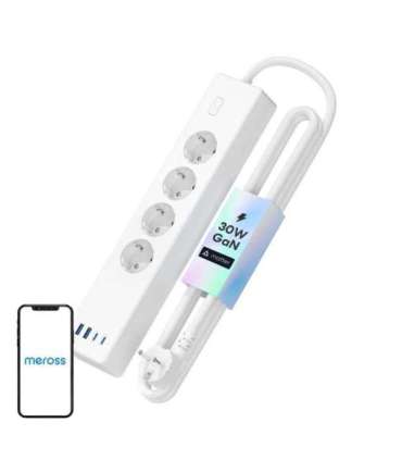 Meross MSP844(EU) smart fast charging power strip, 4 outlets + 2x USB-A + 2x USB-C (Matter)
