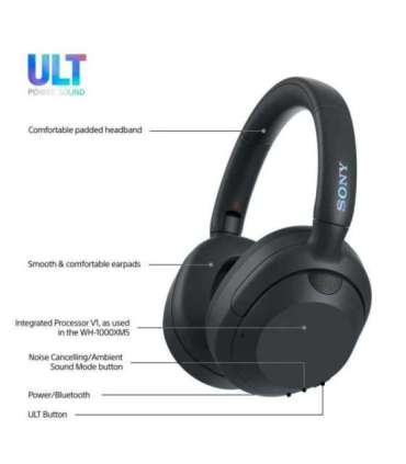 Sony ULT WEAR - Wireless Bluetooth Headphones with ULT POWER SOUND, Ultimate Deep Bass, Noise Cancelling, Clear Call