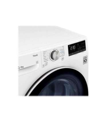 LG Dryer Machine RH80V3AV6N Energy efficiency class D Front loading 8 kg LED Depth 69 cm Wi-Fi White