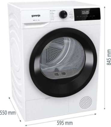 Gorenje Dryer Machine DHNE82 Energy efficiency class Class D Front loading 8 kg LED Depth 55 cm White