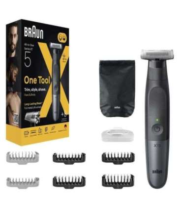 Braun Face and Body Hair trimmer XT5200 Series X Cordless Wet & Dry Black/Silver