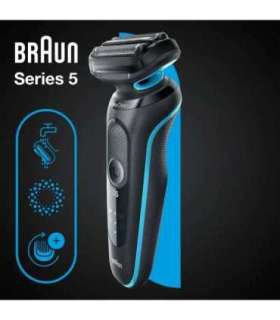 Braun Shaver 51-M1000S Operating time (max) 50 min Wet & Dry Lithium Ion Black/Blue