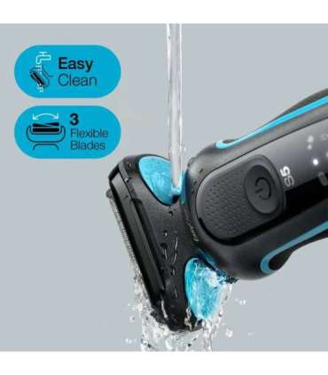 Braun Shaver 51-M1000S Operating time (max) 50 min Wet & Dry Lithium Ion Black/Blue